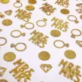Gouden glitters MR & MRS huwelijk confetti tafelstrooi decoraties voor bruiloftsfeest. - Gouden ring Mr & Mrs bruiloft confetti / 100 Stuks/Verpakking