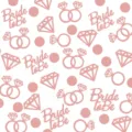 Close up detail of wedding bride to be pink glitter diamond ring confetti table decoration. - Rose Gold Wedding Ring Style / 100 Pieces/Pack