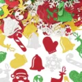 Weihnachten Glitzer Konfetti Set festliche Tischdeko Streudeko fuer Weihnachtsfeier - Weihnachts-Mischstile / 100er Pack