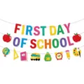 First day of school banner classroom decoration back to school party glitter paper banner setup - Kindergarten Back To School Banner
