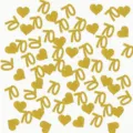Gold glitter 70th birthday party confetti table scatter decorations number and heart shapes - Size 70 / 70th Anniversary Style