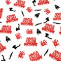 Halloween party confetti table scatter detail view with bloody knives and ghost cutouts. - Bloody Handprint Style / 100 Sheets/Pack