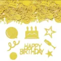 Gold glitter happy birthday confetti set for party table scatter and celebration decor. - Gold Birthday Confetti / 100pcs