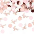 Vista dettagliata coriandoli Sweet 16 oro rosa, ideali per la tavola di compleanno. - Sweet 16 Confetti di Compleanno Oro Rosa / 100 Pezzi/Confezione