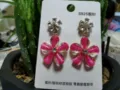 Rosa Blumen Ohrhänger mit 925er Silber Nadeln, süßes florales Design Schmuck für Damen. - Rosa