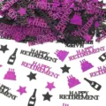 Happy retirement confetti metallic glitter table scatter party decoration supplies! - Purple & Black Retirement Glitter Confetti / Pack of 100