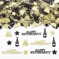 Happy Retirement confetti glitter gold black party decorations table scatter details. - Black Gold / Pack of 100