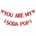 Rote Glitzer Soda Pop Party Banner, You Are My Soda Pop Girlande fuer Festtagsdeko - Soda Pop Girlande in Rot