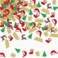 Weihnacht Tischkonfetti Glitzer Pailletten sortierte Formen Party Deko Zubehör - Weihnachts-Rentier-Konfetti / 100 Blatt/Packung