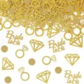 Gold glitter confetti bridal shower table scatter wedding party decorations bride to be - Gold Ring Confetti / Pack of 100