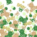 Cute bear and baby letter confetti for baby shower table scattering and birthday party decor. - Green Bear Style / 100 Sheets/Pack