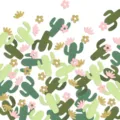 Coriandoli di carta cactus verde succulenta baby shower decorazione tavola festa - Confezione da 100 Pezzi (Coriandoli Cactus Fiore Rosa)