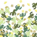 Coriandoli di carta a forma de cactus verde per baby shower decorazione tavola festa - Confezione da 100 Pezzi (Coriandoli Cactus Fiore Giallo)