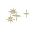 Asymmetrische Stern Strass Ohrstecker Elegante Goldfarbene Schmuck Geschenke Damen - Farbechtes Gold mit Silbernadeln