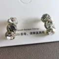 Kristall Strass Ohrstecker Koreanisches Design Eleganter Damen Schmuck Alltags - 3509 Ohrstecker mit weißen Strasssteinen