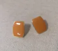 Minimalistische rechteckige Emaillierte Ohrringe Goldrand Retro geometrische Ohrstecker - Orangerot