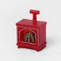 Miniature red dollhouse fireplace LED light ornament cute decorative toy for home decor - Mini Fireplace Lamp Red (Flickering Flame)