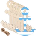 Unfinished wooden anchor cutouts with jute twine for DIY crafts ocean theme party decoration - Wooden Anchor Pendant / Set of 6