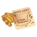Tarjeta de felicitación 3D de madera para graduación decoración artesanía regalo temporada de graduación - Birrete de graduación y diploma