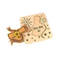 Conjunto de tarjetas de felicitación 3D de madera, regalo artesanal de madera para graduación. - Diploma