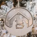 Wooden Acrylic Nativity Christmas Ornament Hanging Pendant for Holiday Tree Decoration - Custom / A-1 (Double-Sided 3 Layers)