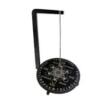 Wooden pendulum dowsing board set with crystal quartz and hanging stand for divination decor. - Hexagonal Geometric Pattern