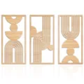 Ensemble d'art mural en bois bohème, décoration suspendue géométrique abstraite minimaliste. - 30x15x0.5cm / Style A