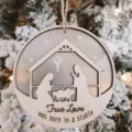 Wooden Acrylic Christmas Nativity Hanging Ornament Tree Pendant Holiday Decoration - Custom / A-1 (8.9*8.9cm)