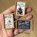 Miniature Halloween wooden frame wall decor ghost coffee shop dollhouse tiny art painting - Style 3