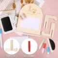Cadre photo à ultrasons pour bébé en bois avec support et encreur pour annonce de grossesse. - Gravure simple face (planche de bois + base + clip)