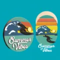 Wooden summer surf wall hanging decor retro sunset beach door plaque sign for home room art - Style 2
