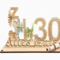 Wooden birthday money gift holder 30th anniversary party decoration craft gift for celebration - 30 Years Old / Natural Wood Color