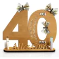 Wooden 40th birthday money gift holder table decoration creative cash card present board - Age 40 / Natural Wood 30x22x0.5cm