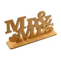 Wooden Mr & Mrs tabletop sign wedding decoration creative hollow English desktop ornament. - Mr & Mrs