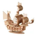 Wooden 3D puzzle sailboat model DIY hand-assembled toy traditional ship educational gift - Sailboat