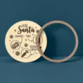Wooden Christmas treats board for Santa cookies milk and carrots holiday decor tray set - Round / 25cm Diameter