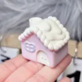 Cute pink miniature house resin charm for DIY cream glue phone case decoration and accessories. - Style F House, 1 Piece, 35x40mm