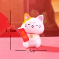 Cute Lucky Cat Car Ornament Resin Mini Figurine Desktop Decor 2.6x1.9cm Gift - Cat Holding Blessing