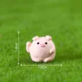 Miniature resin pink pig figurine moss landscape DIY decoration cute animal ornament 1.4x1.6cm - No. 10 Small Round Pig