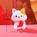 Cute lucky cat car dashboard ornament mini resin desktop figurine with red fish decoration - Cat Holding Fish