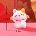 Cute lucky cat car ornament resin miniature desktop decoration figure 2.7x2.8cm cute gift - Cat with Fan