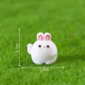 Miniature white rabbit resin figurine, cute micro landscape diy garden decoration 1.7cm - No. 12 Small Round Rabbit