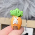 Cute carrot rabbit house resin cabochon DIY phone case charm miniature decoration - Style J House, 1 Piece, 36x22mm