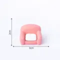 Miniature pink dollhouse sofa with white cushion for DIY micro landscape scene decoration. - 5# Sofa