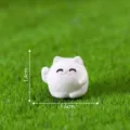Mini cute white cat figurine moss micro landscape DIY decoration ornament 1.4x1.6cm - No. 13 Small Round Cat