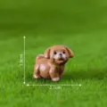 Miniature resin puppy figurine for moss landscape DIY decoration, brown cute dog ornament - No. 14 Small Dog