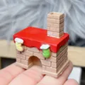 Miniature Christmas fireplace resin ornament cute micro landscape house decor variant style - Style L Fireplace, 1 Piece, 42x36mm