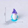 Mini figura de enano de resina azul con sombrero morado para micropaisaje y decoracion de nieve. - Púrpura