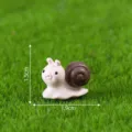 Mini Resin Snail Figurine for Moss Micro Landscape DIY Garden Cute Animal Decor White - No. 17 Small Snail