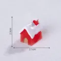 Miniatura figura de casa de nieve roja para micropaisaje como accesorio DIY 2.3x2.1cm - Casa